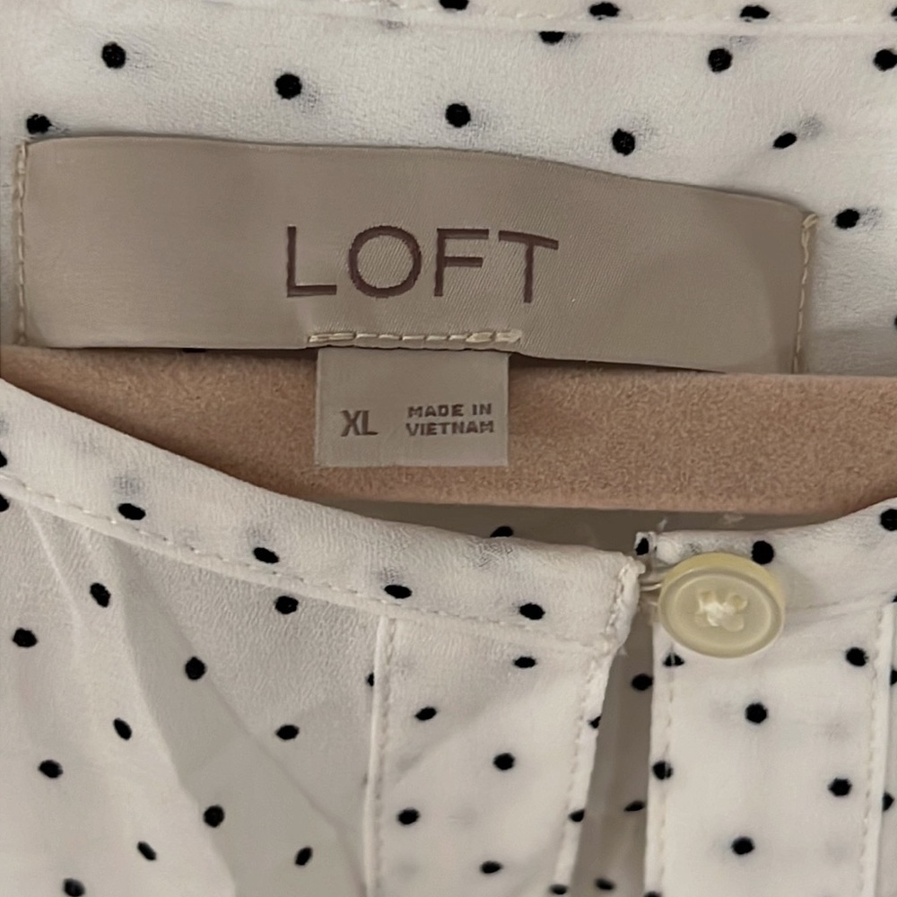 LOFT Long Sleeve Keyhole Neckline Blouse - Picture 3 of 7